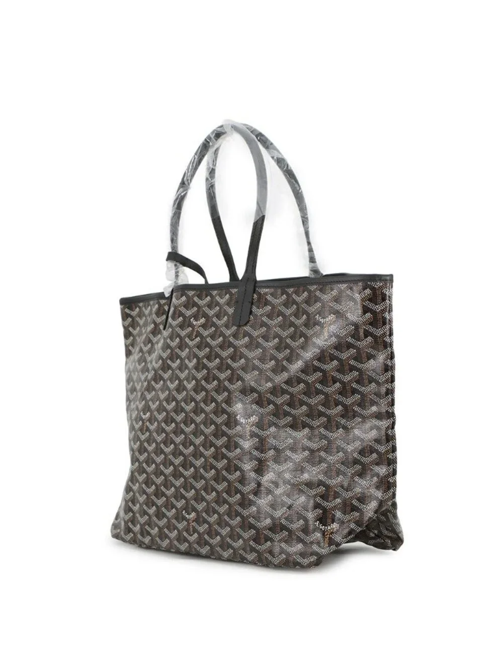 Goyard Tote Saint Louis PM Leather Black Herringbone with Pouch - Picture 2 of 7